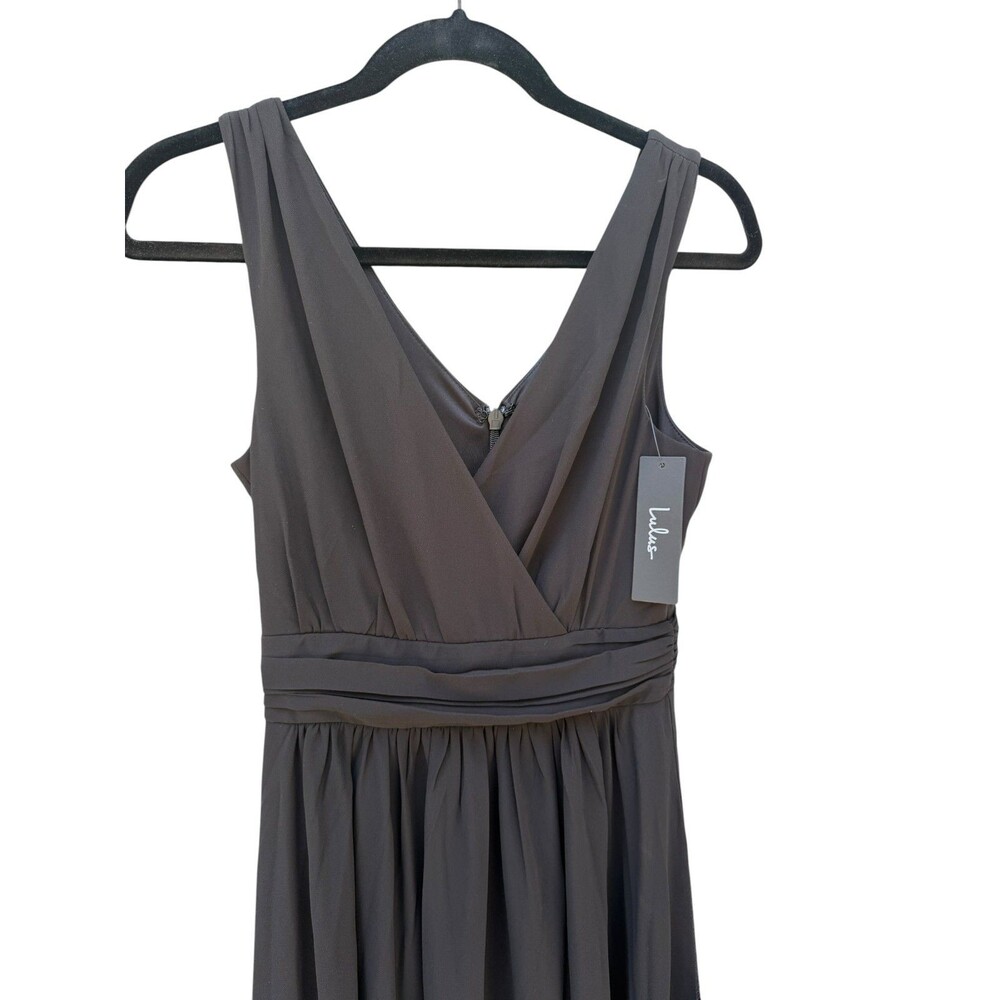 Lulus Heavenly Hues Chiffon Maxi Dress Black Formal Bridesmaid Gown NWT XXS - Picture 5 of 10